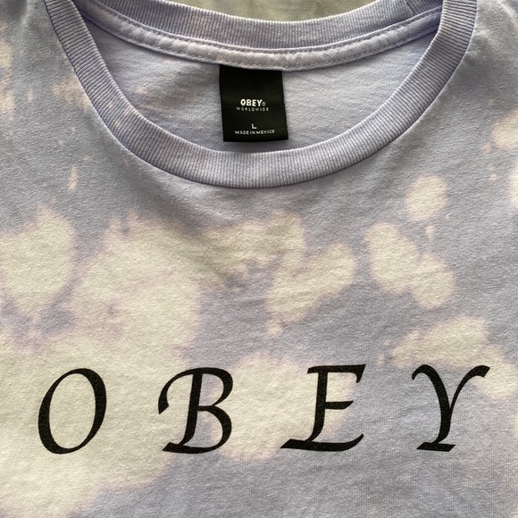 Obey Purple Acid Wash Tee - Picture 2 of 2